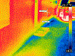 Zawilgocenie widziane kamer termowizyjn